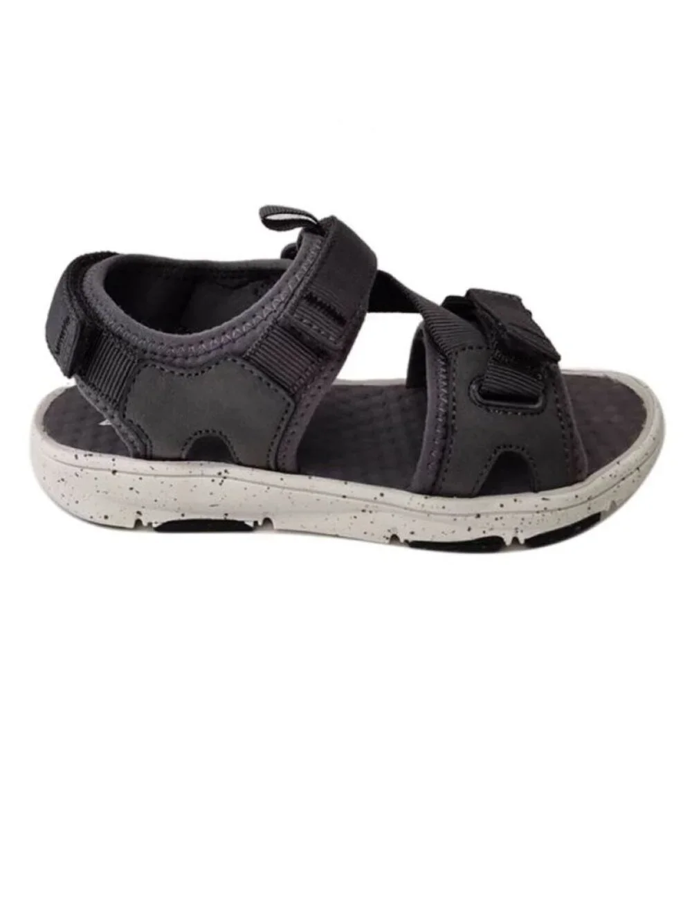 Sonoma Sandals 3 Boys Sonoma Black Sport Open Toe Fx Leather Velcro Straps